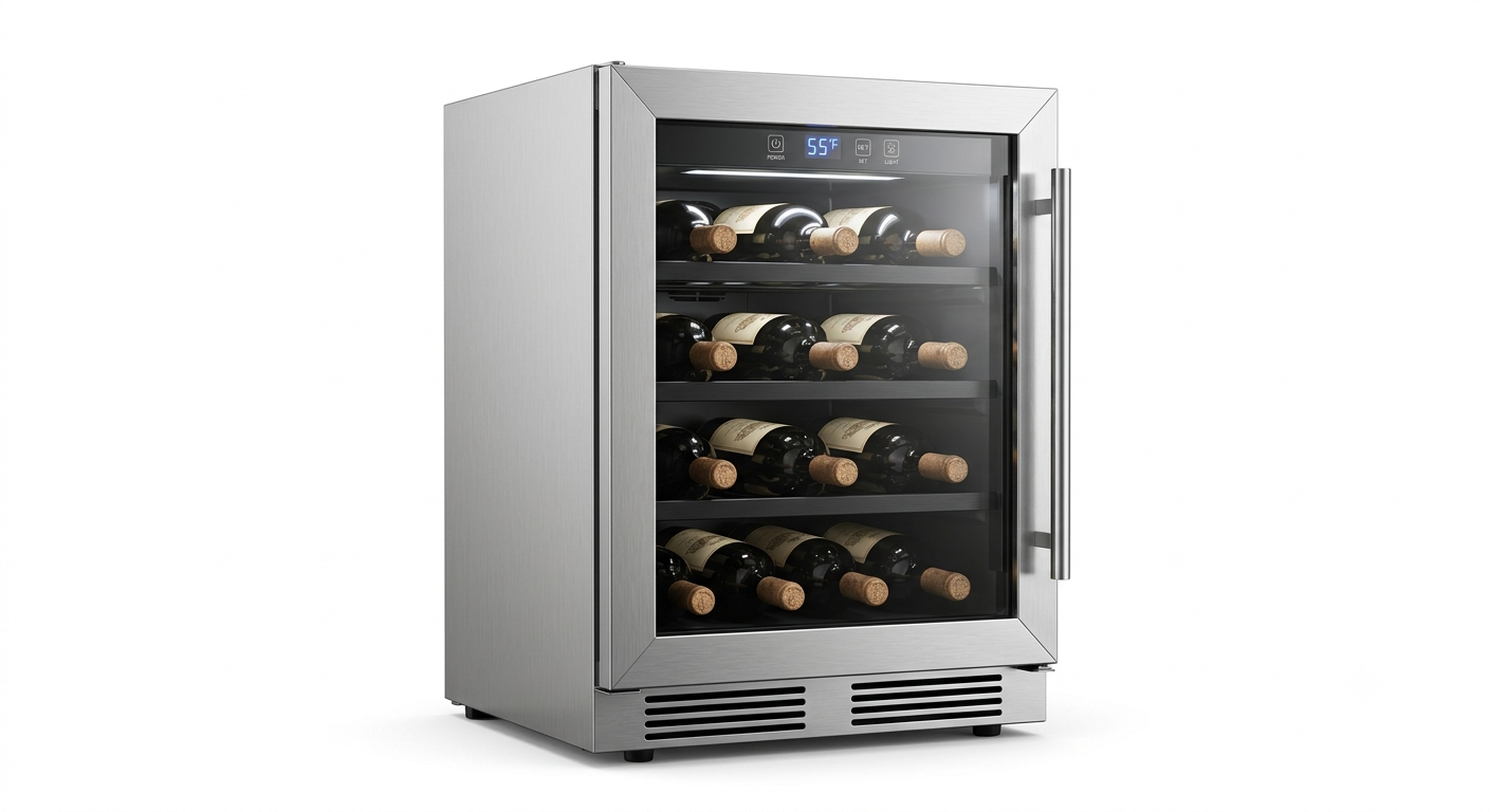 Wine Refrigerator - Silver X In-Cabinet Small_Vinetro™ Select 15-Inch Under-Counter Wine Cellar